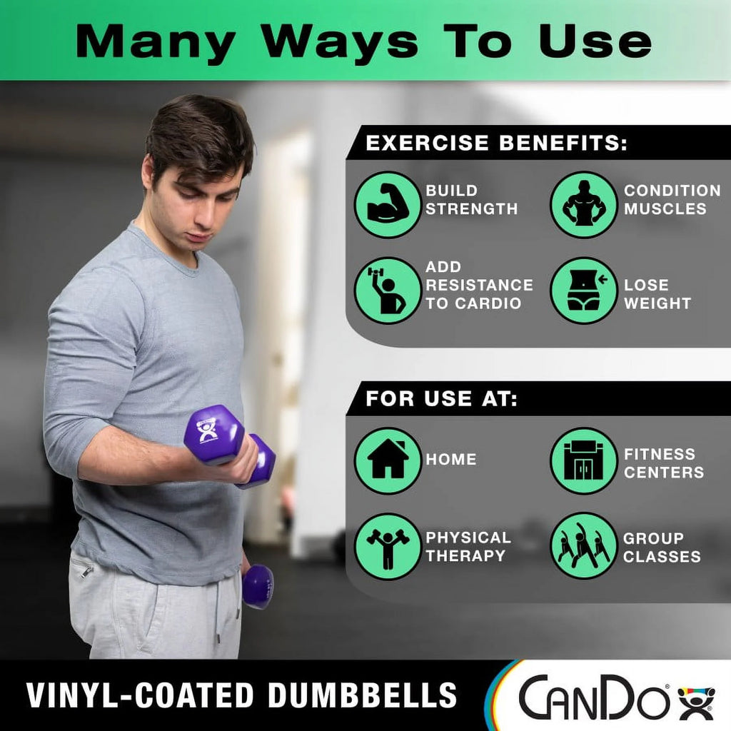 20 Piece Vinyl Coated Iron Dumbbell Set D11489