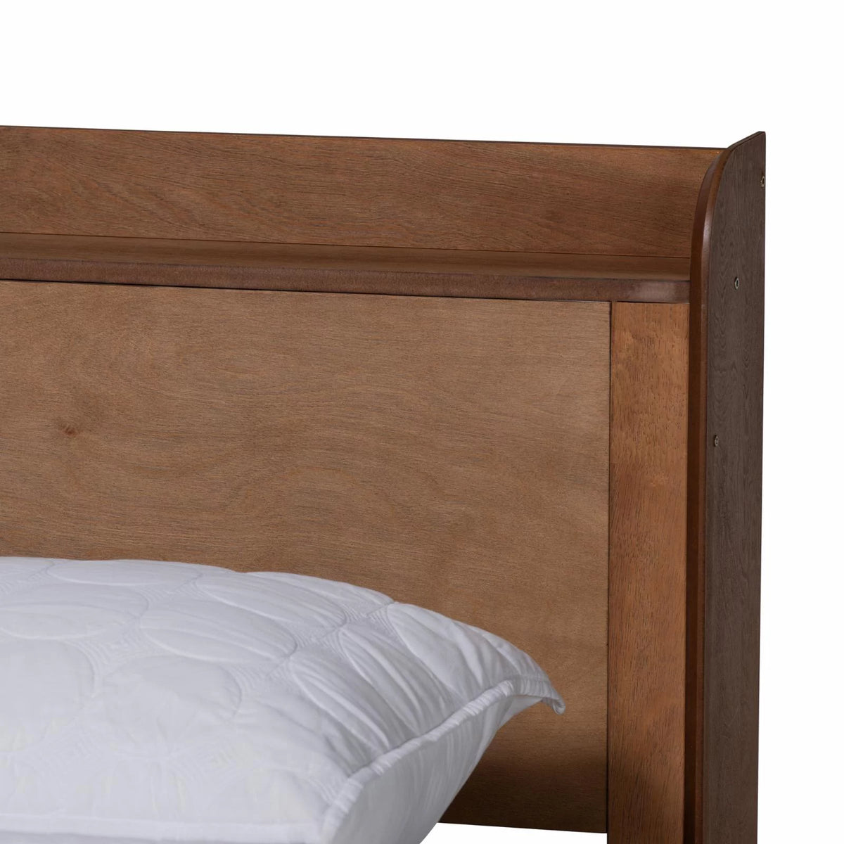 Brown Wood Queen Size Platform Bed with Charging Station Z818486
