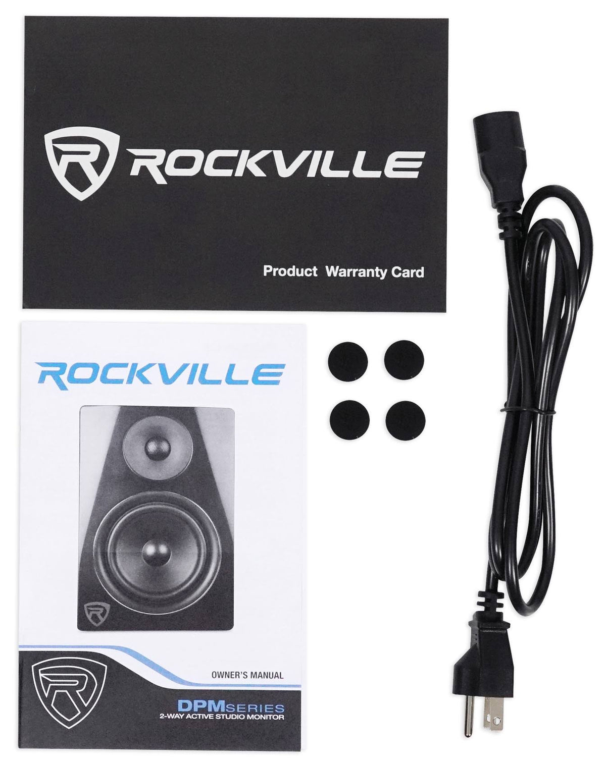 300W Dual Active Studio Monitors with Stands Headphones Mic Y678
