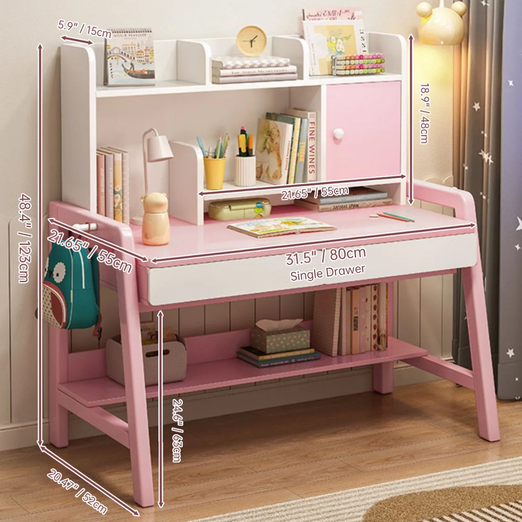 Pink Adjustable Height Kids Desk and Chair Set L4401