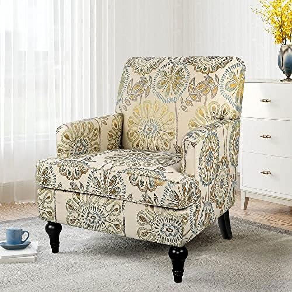 Modern Accent Chair with Wood Legs and Thick Cushion K173