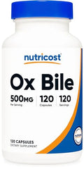 Ox Bile Capsules 500mg 120 Capsules Gluten Free Non-GMO H49331