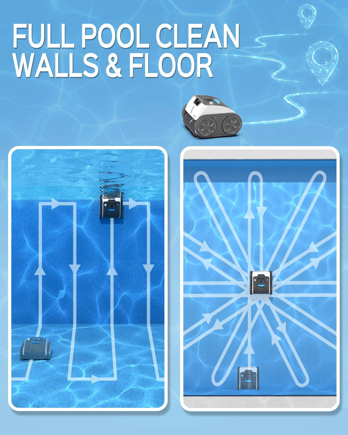 Cordless Robotic Pool Cleaner with Wall Climbing R717630