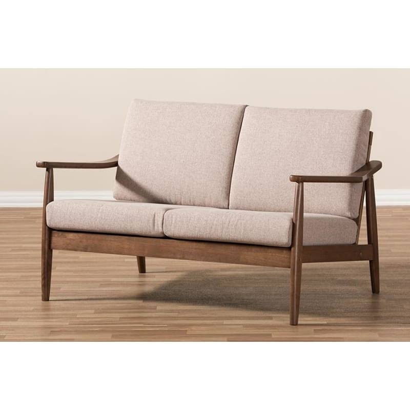 Light Brown Wood 2-Seater Loveseat M717
