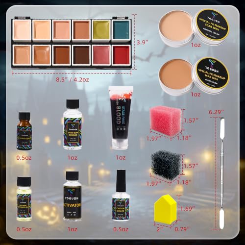 Halloween SFX Makeup Kit 12 Colors Face Body Painting S4627