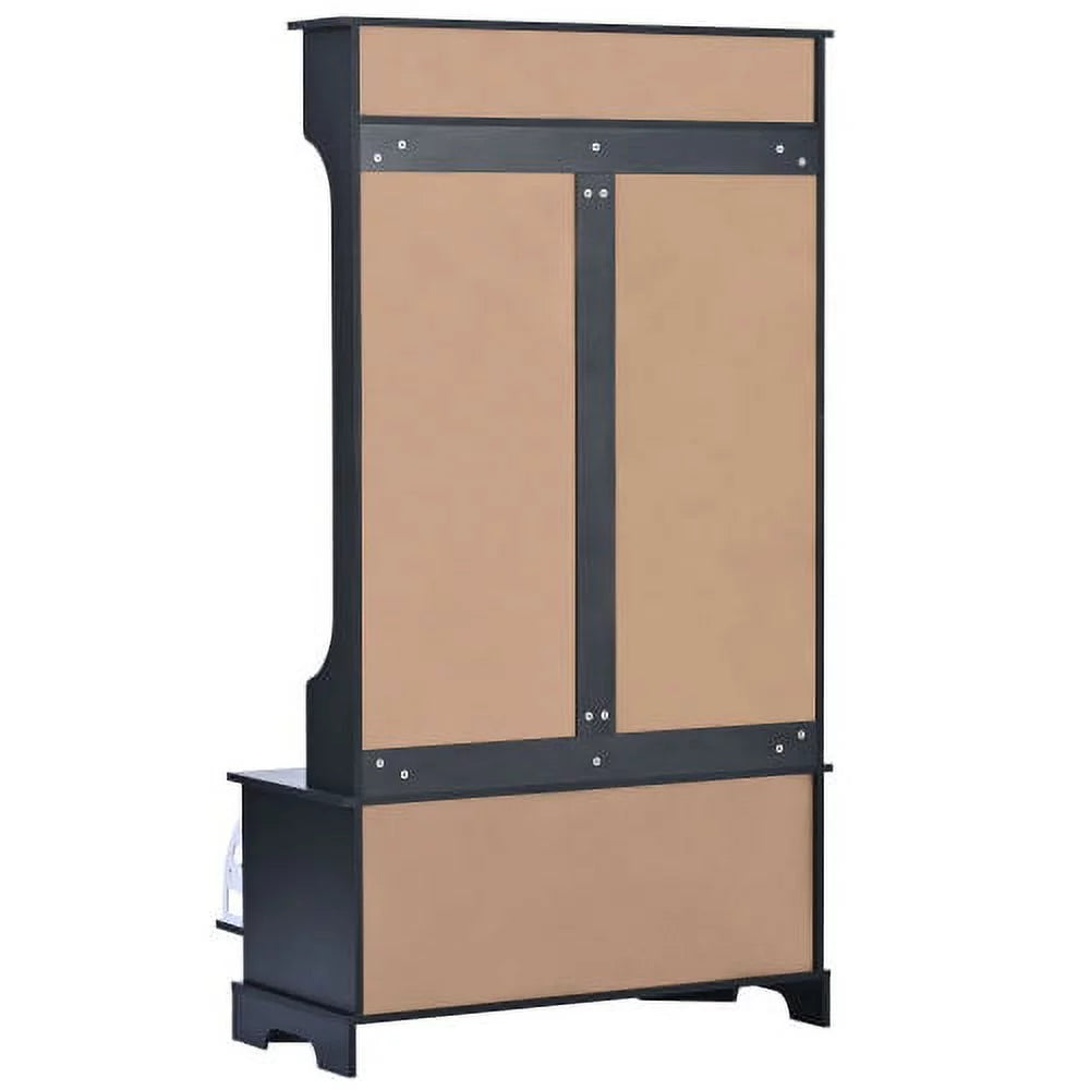 Wood Hall Tree with 2 Flip Shoe Storage Drawers and Storage Bench M349