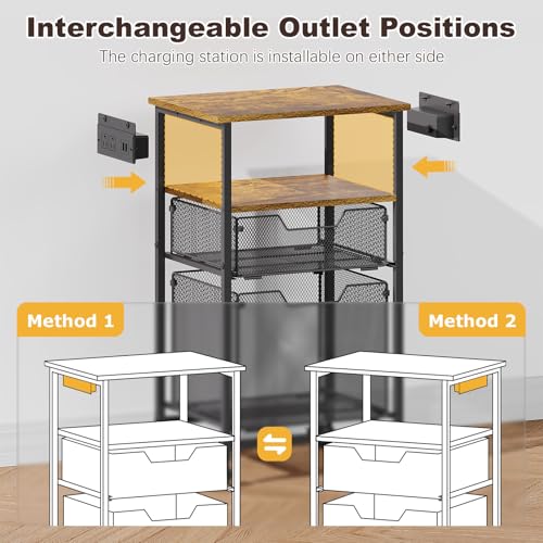 4-Tier Rolling File Cart with 2 Drawer K1000
