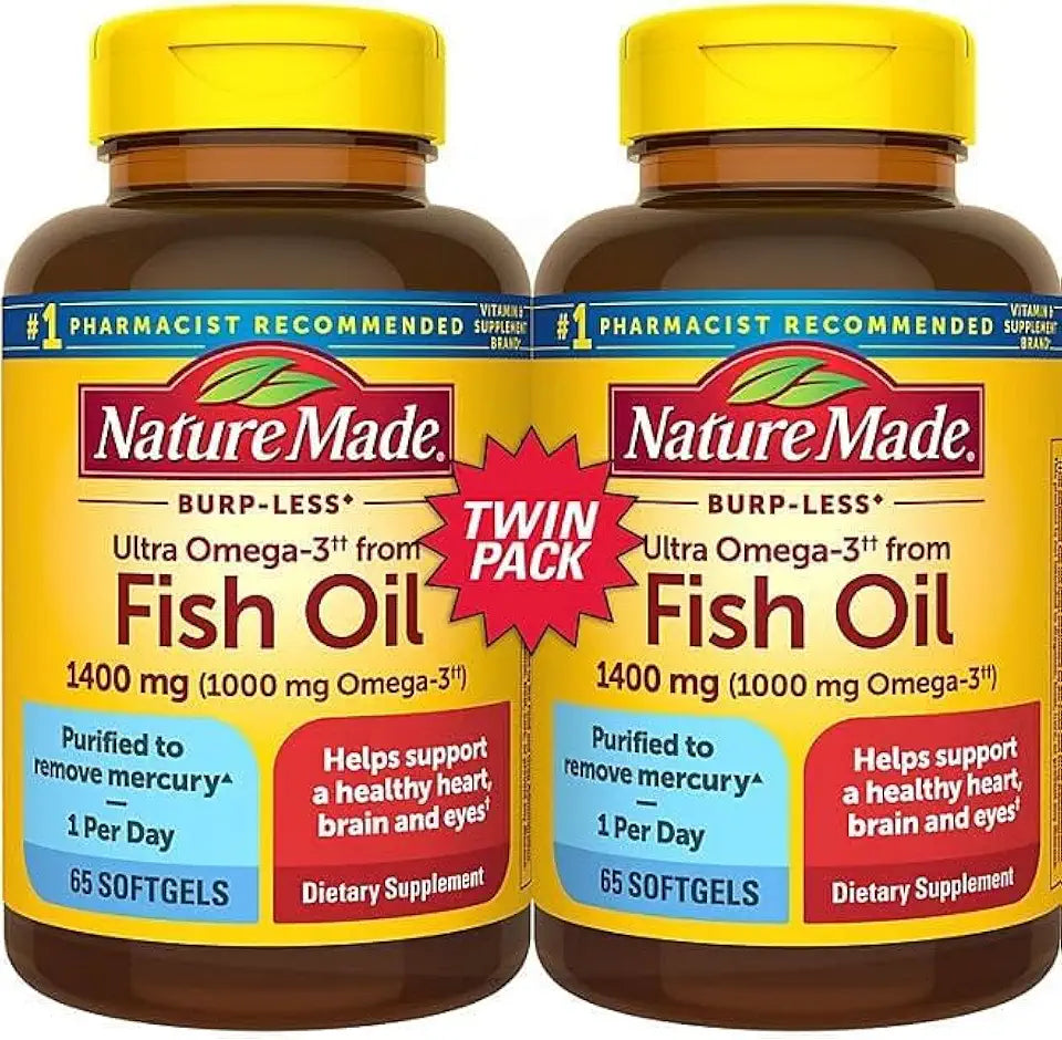 Omega 3 Fish Oil 1400 mg Softgels 65 ct. 2pk H5585
