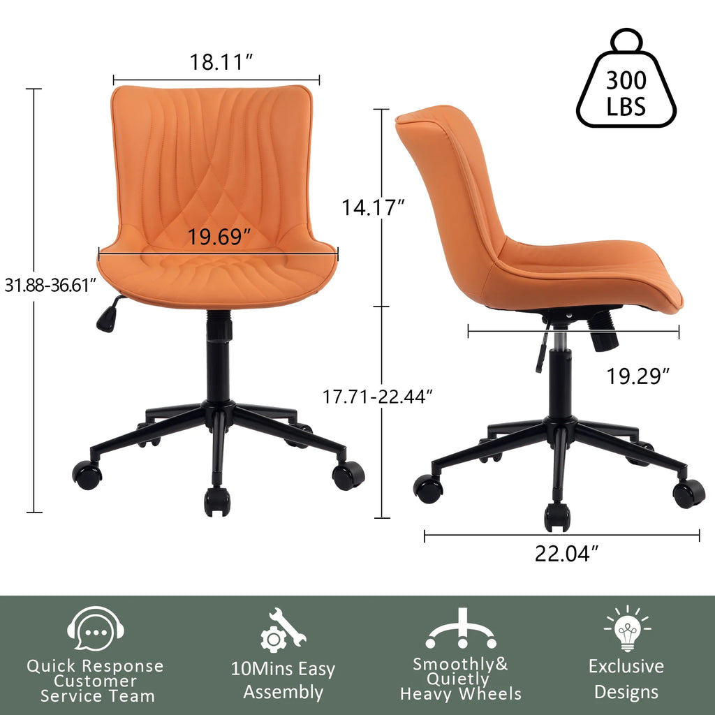 Camel PU Adjustable Ergonomic Office Chair with Wheels H534759