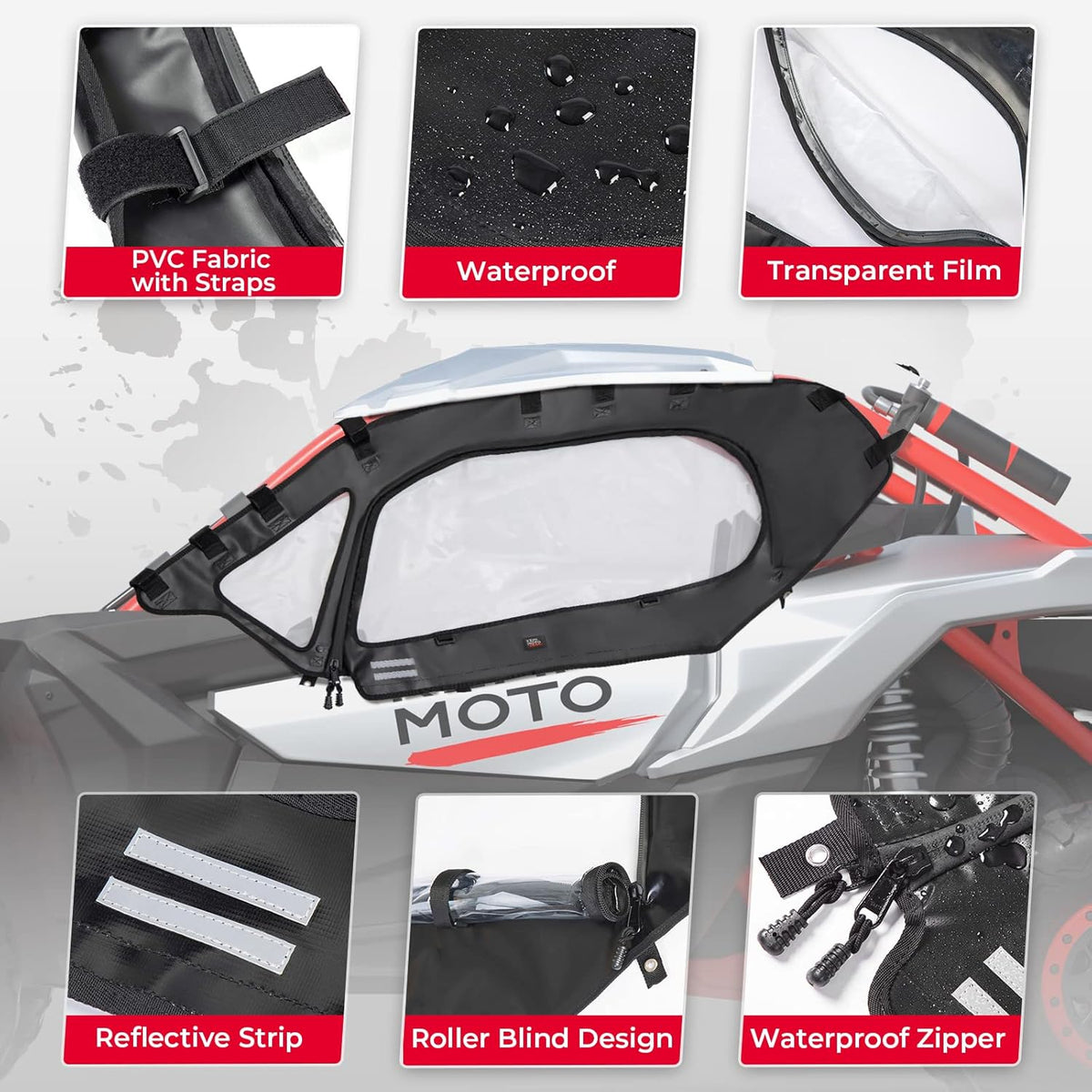 Soft Upper Door Set Kit for UTV Soft Cab Doors E4969