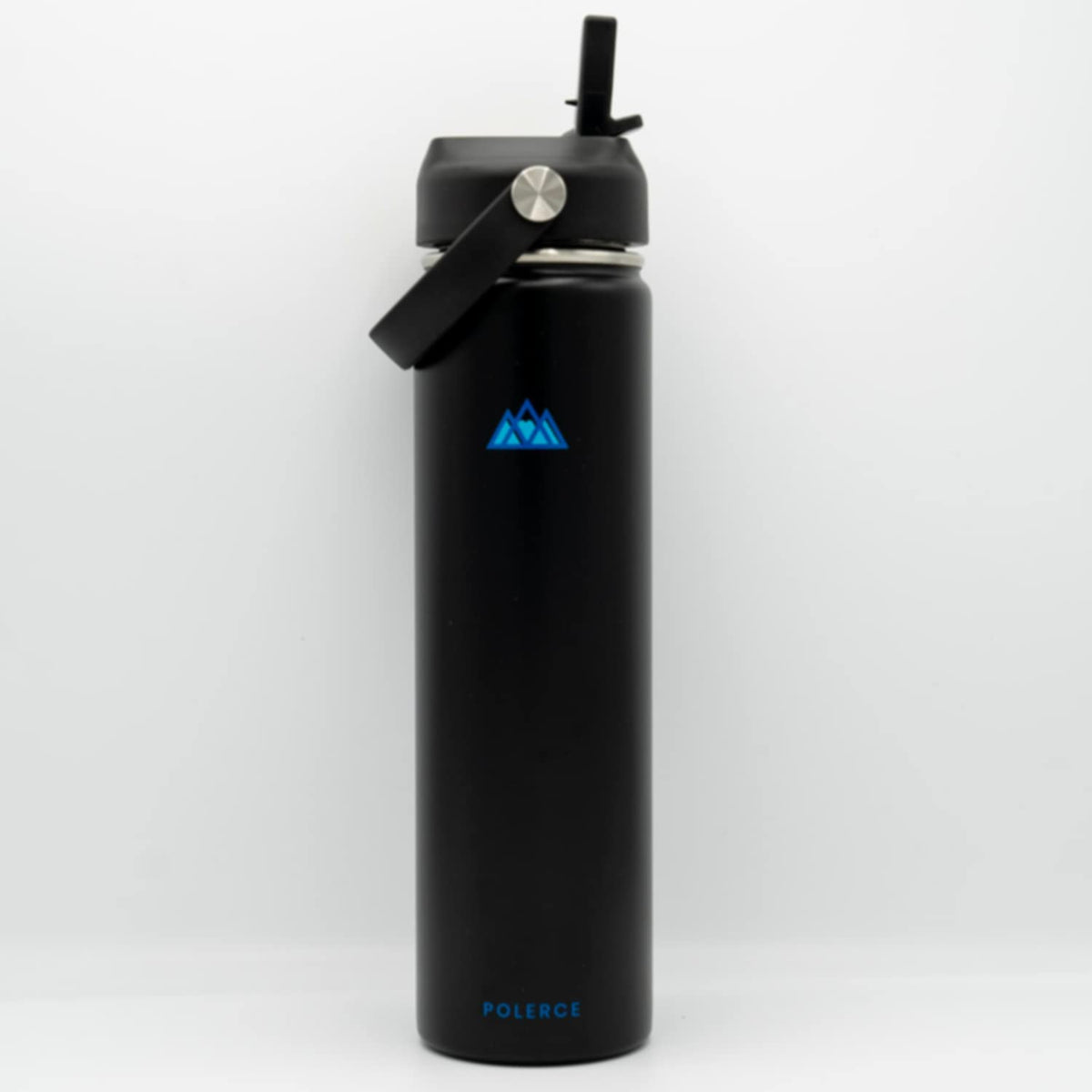 24 Oz Black Stainless Steel Vacuum Insulated Bottle with 3 Lids X820583