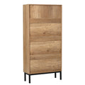 3 Flip Drawer Rattan Shoe Cabinet with Metal Legs U581