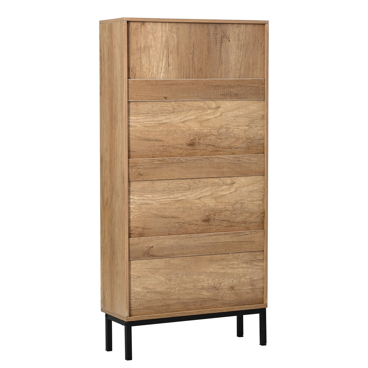 3 Flip Drawer Rattan Shoe Cabinet with Metal Legs U581