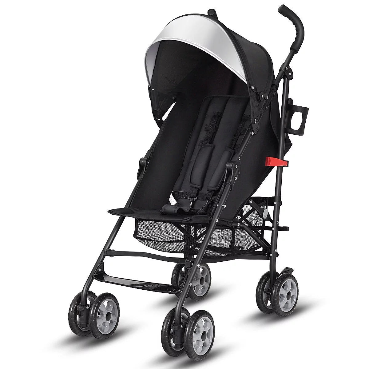 Folding Lightweight Umbrella Stroller with Storage Basket Black J25692