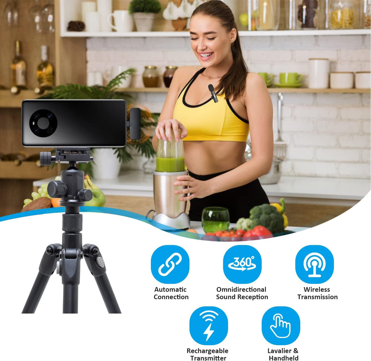 Wireless Lavalier Microphone with USB C Interface S656