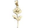 14K Gold Long Stem Rose Pendant C845350