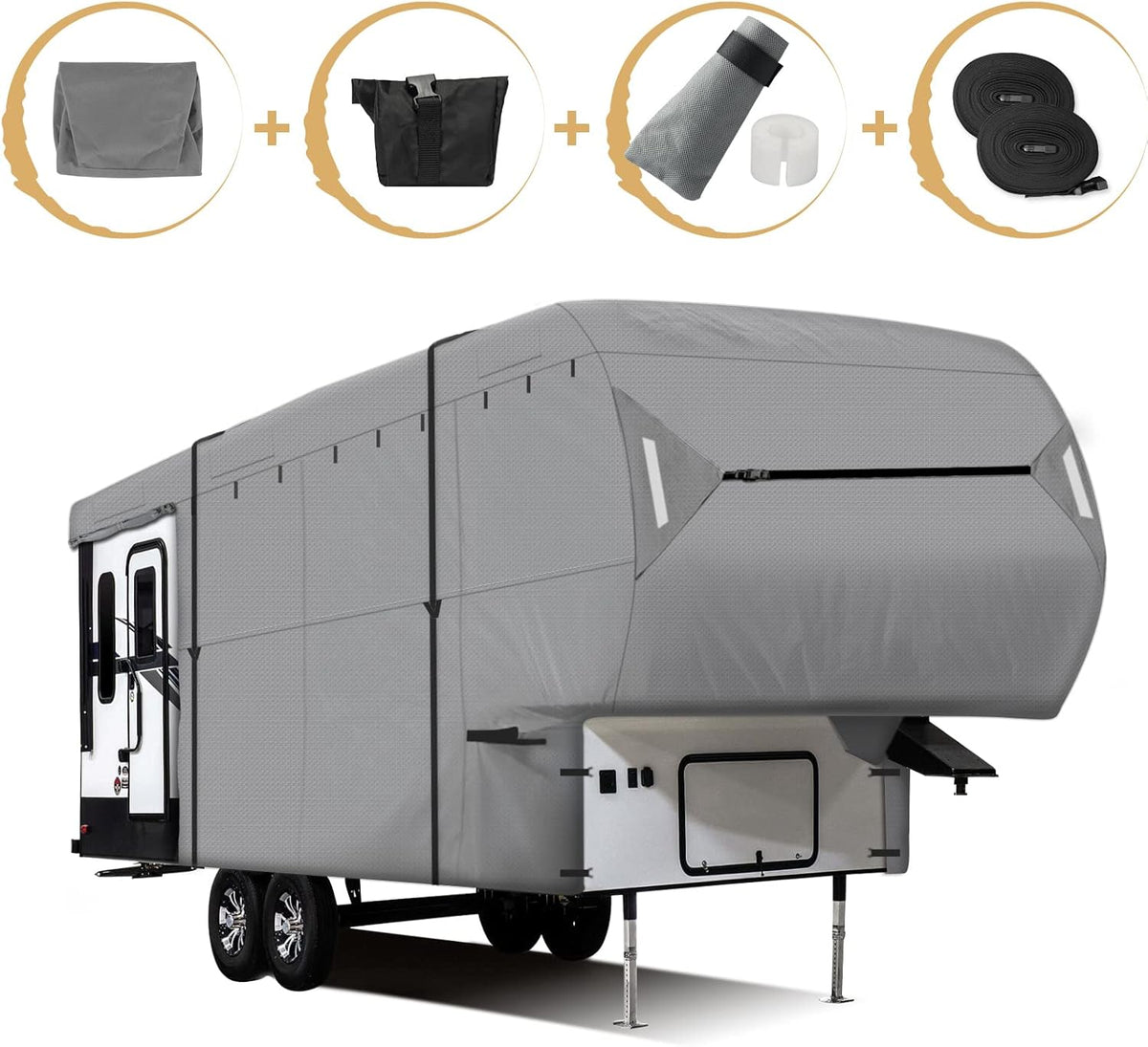 5th Wheel RV Cover 37'-41' 4 Layers Anti-UV Rip-Stop W5392