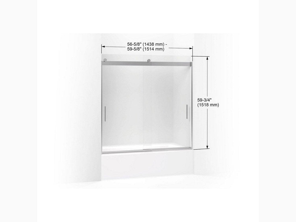 Frameless Sliding Bath Door with Frosted Glass, Matte Nickel J51131