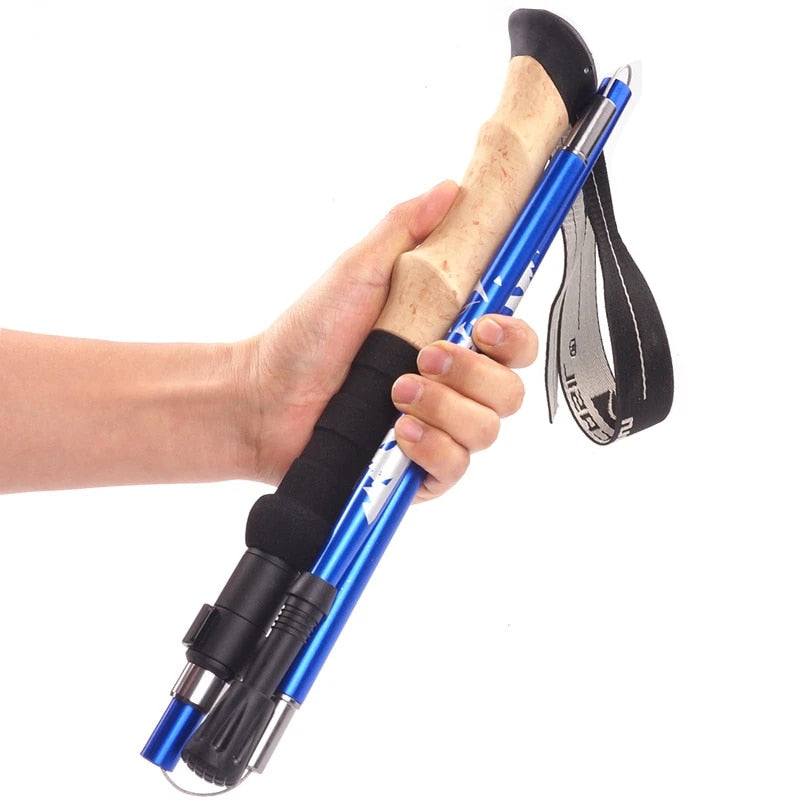 Red 135cm Ultralight Folding Trekking Poles Z3434