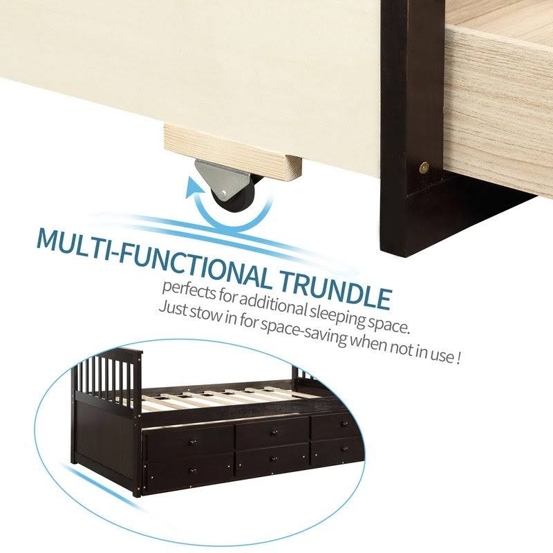 Twin Bed with Trundle and Storage Drawers A165592