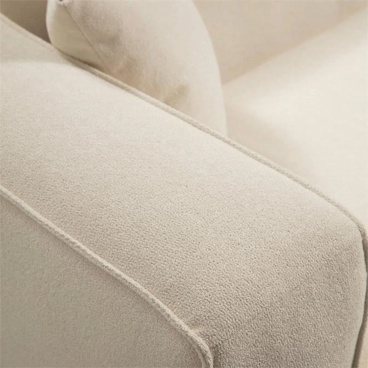 Cream Boucle Fabric Sofa M6991
