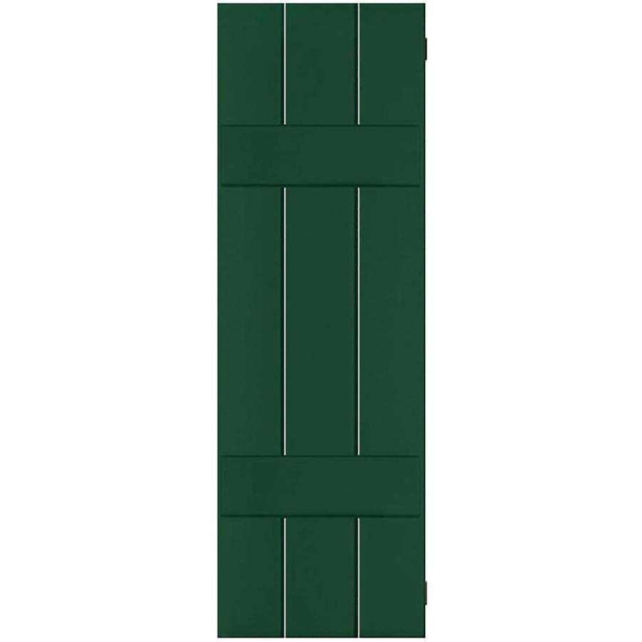 2-Pack 12-in W x 48-in H Chrome Green Wood Exterior Shutters B608