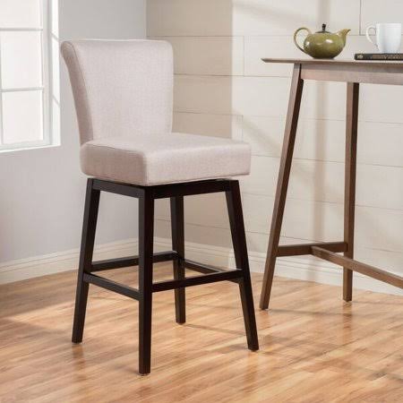 Beige Fabric Swivel Barstool Z448040