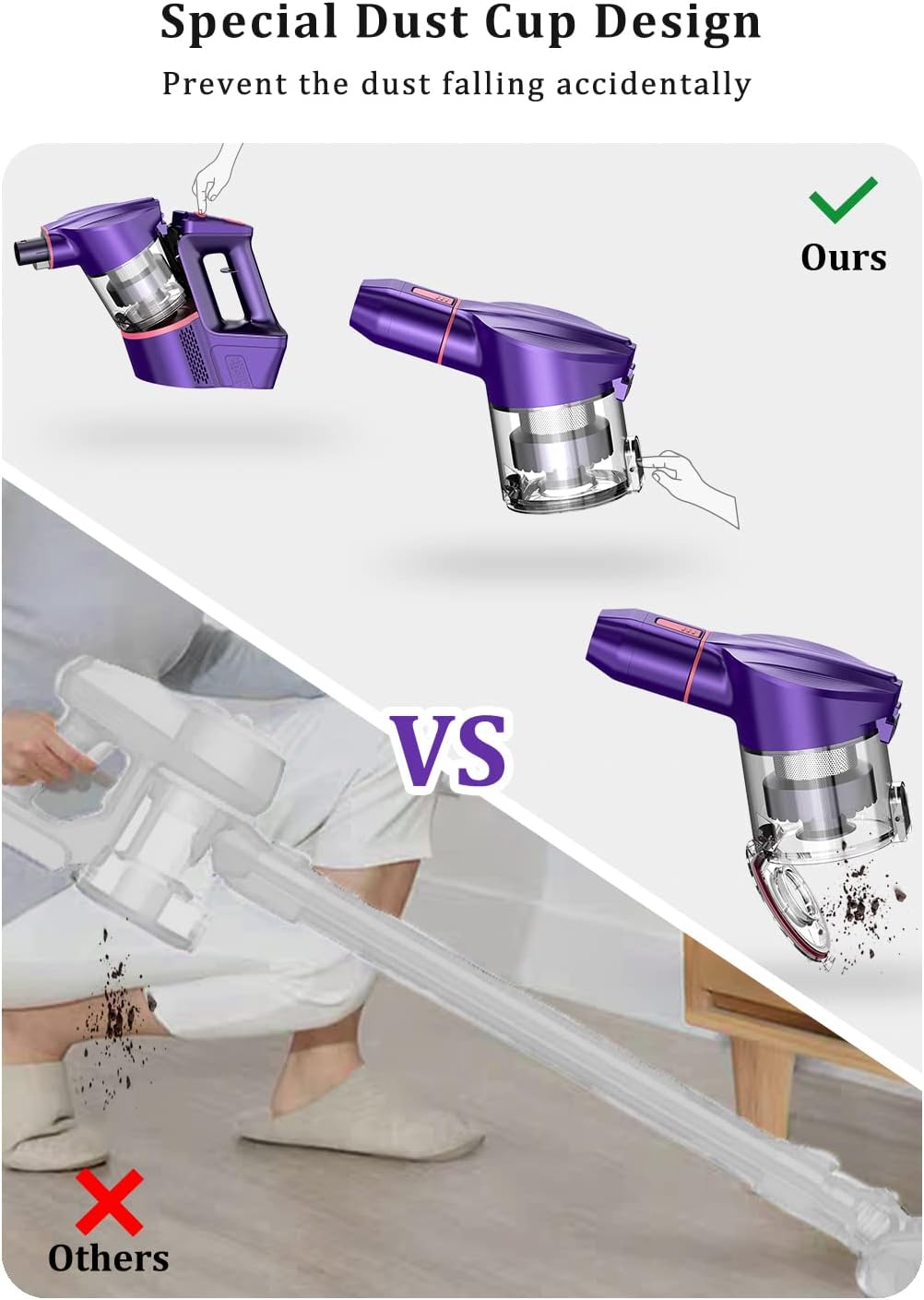 Stick Vacuum Cleaner with Detachable Battery O8215