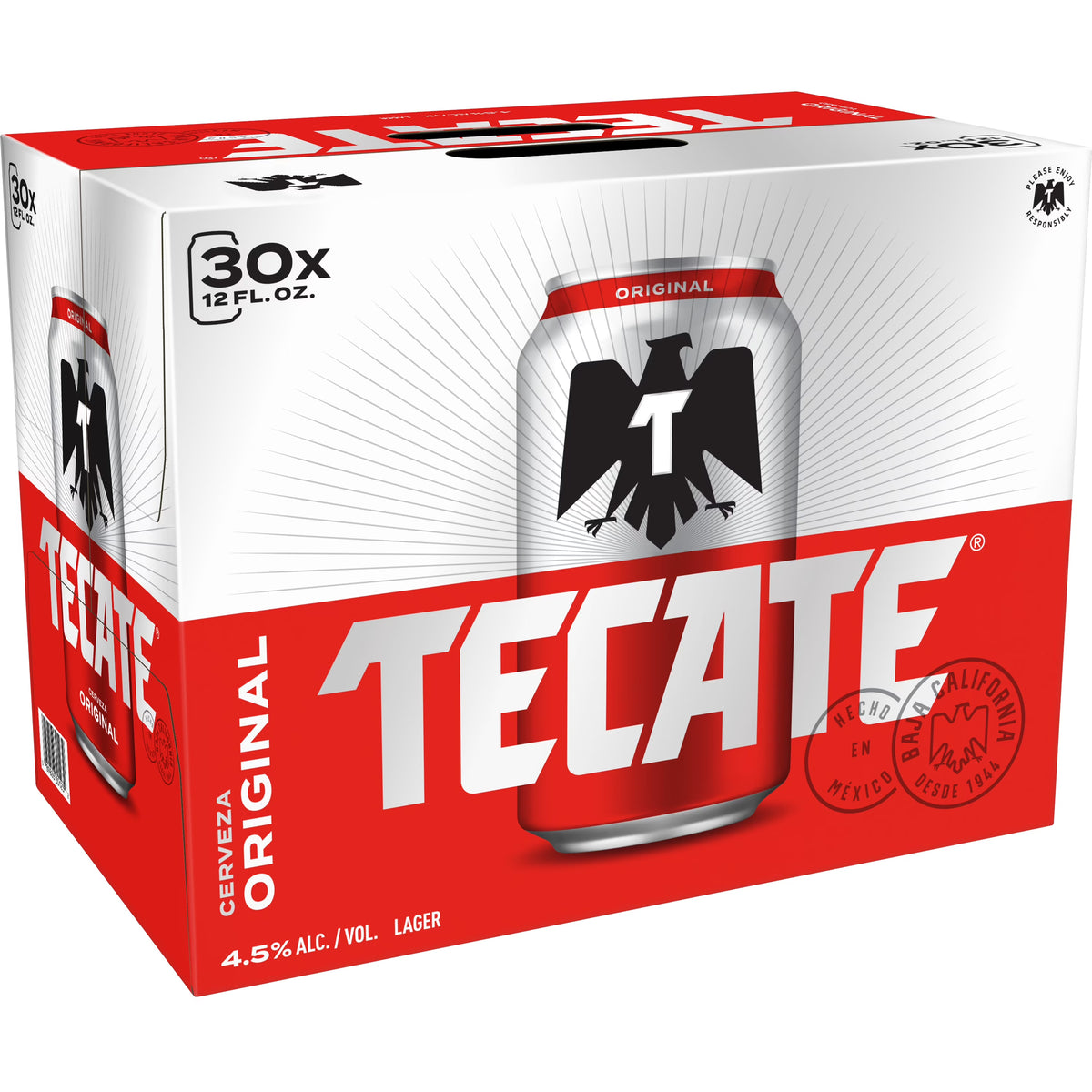 Tecate Original Mexican Lager Beer, 30 Pack, 12 fl oz Cans X73679