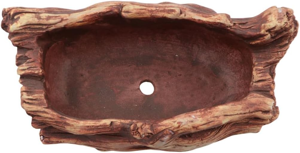 Imitation Wood Stump Shape Planter with Drainage Hole S7264