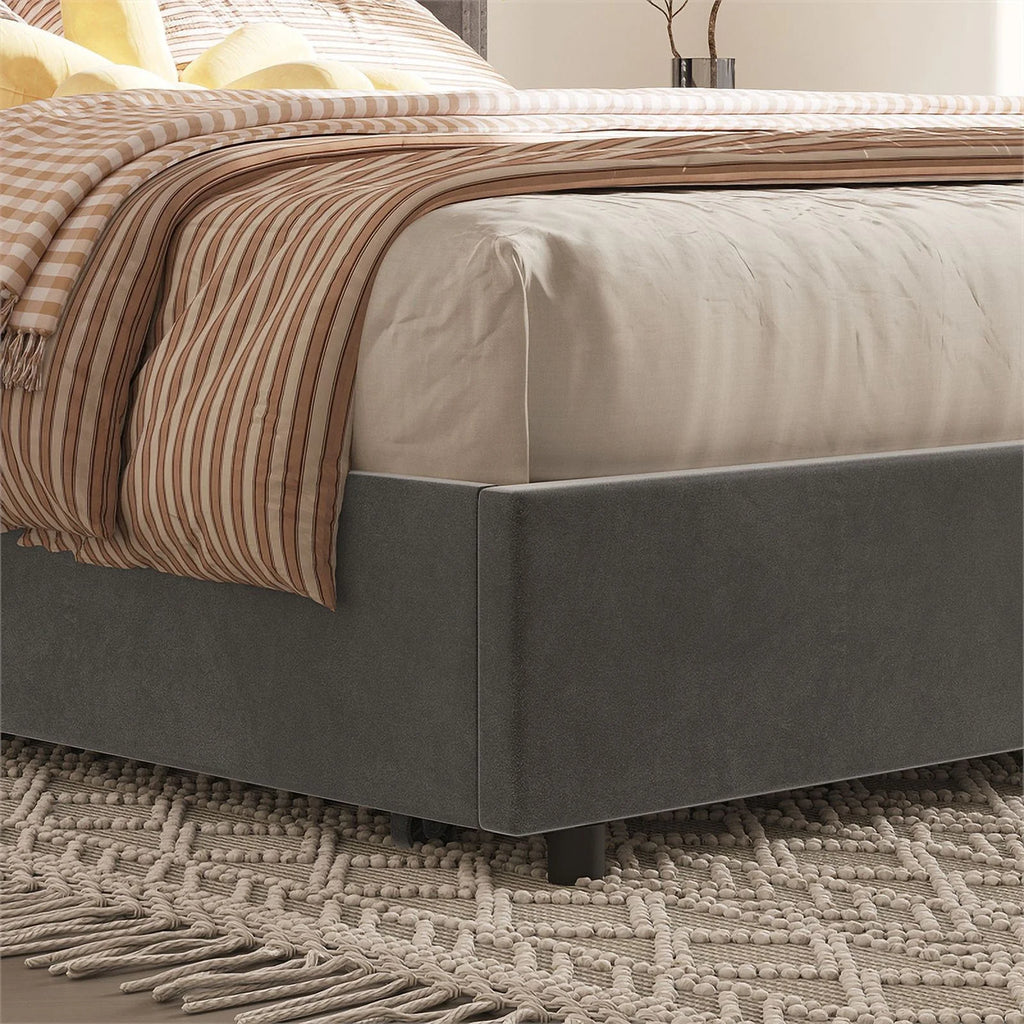 Velvet King Size Platform Bed O49342