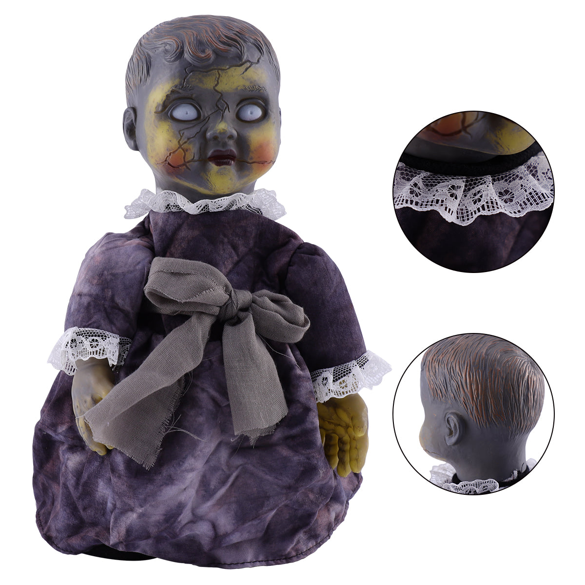 Halloween Scary Dolls, 1 PC Voice-activated Induction Glowing Walking Doll N8191