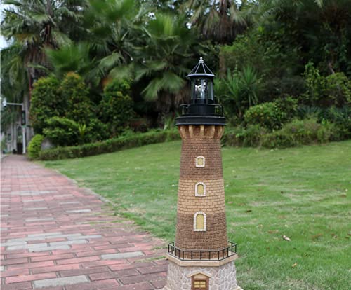 Solar Powered Lighthouse 360 Degree Rotating Waterproof Garden Statue Light A90200