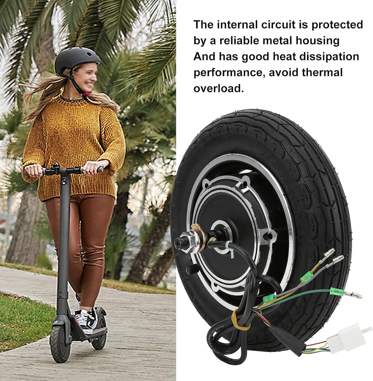 Electric Scooter Hub Motor Wheel Assembly with Antiskidding Tire J8195