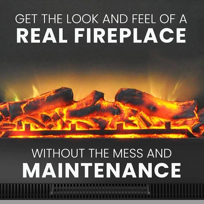 White Mantel Electric Fireplace G42863