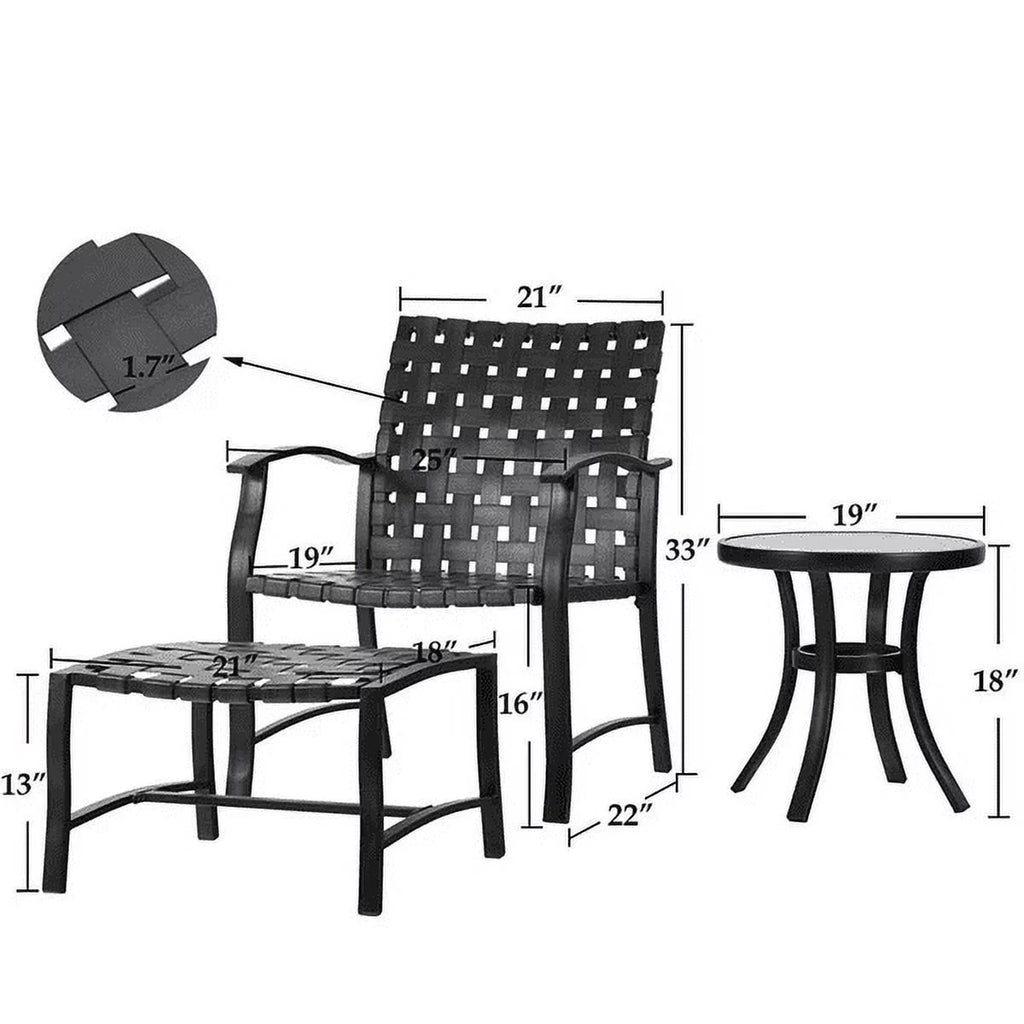 5 Pcs Outdoor Patio Furniture Conversation Set G9384