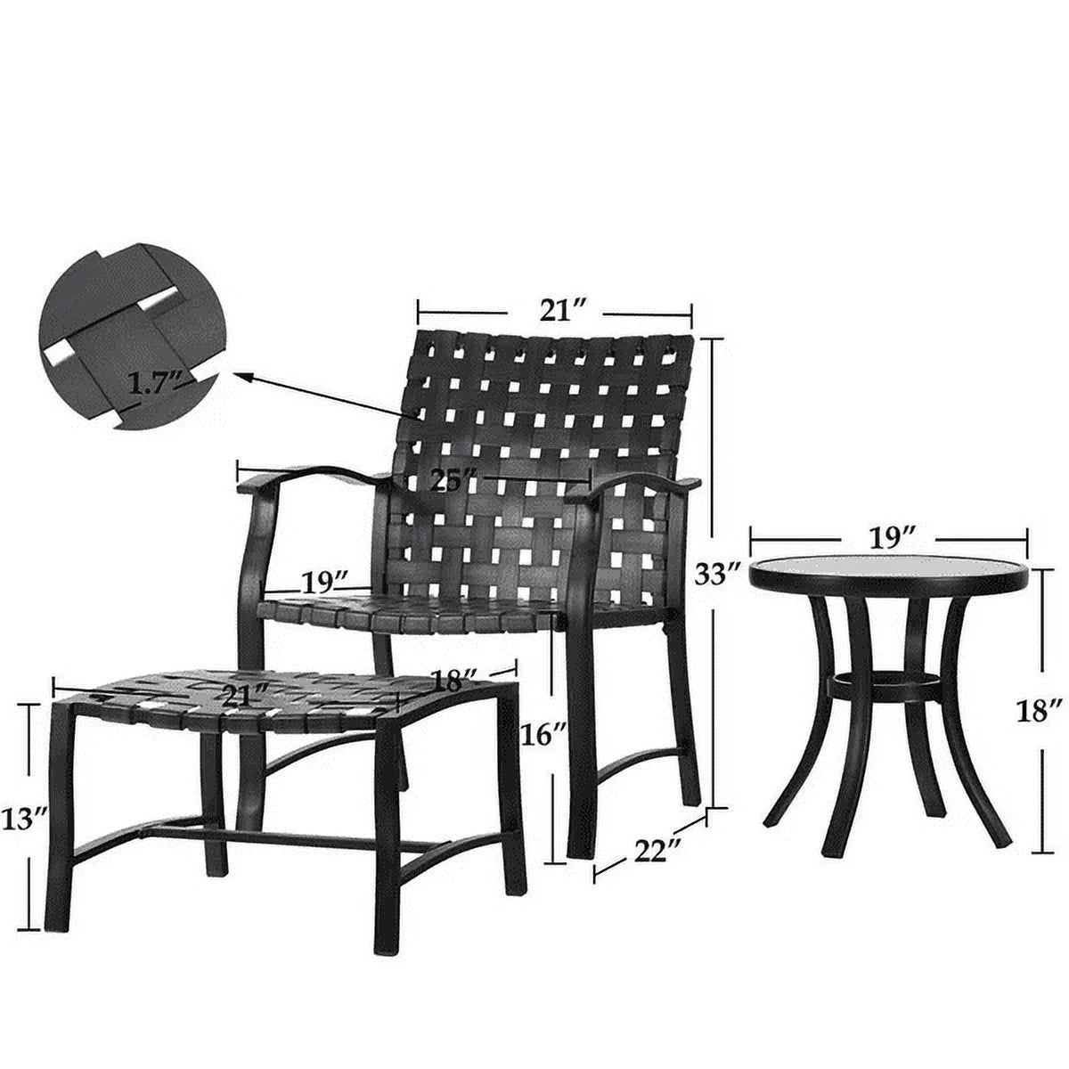 5 Pcs Outdoor Patio Furniture Conversation Set G9384