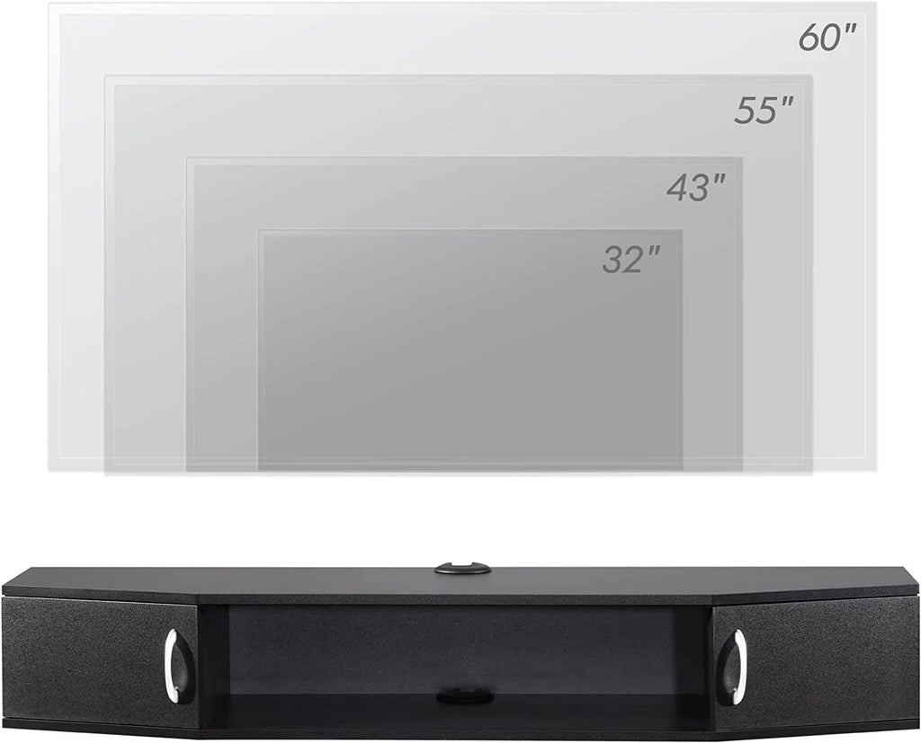 Floating TV Stand with LED Lights and Storage Cabinets G67148
