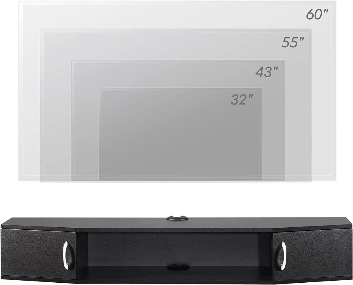 Floating TV Stand with LED Lights and Storage Cabinets G67148