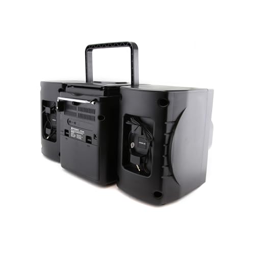 Portable CD Player Boombox with Cassette, AM/FM Radio, AUX, Detachable Speakers G41540