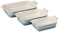 White Stoneware Rectangular Dishes Set of 3 F16869