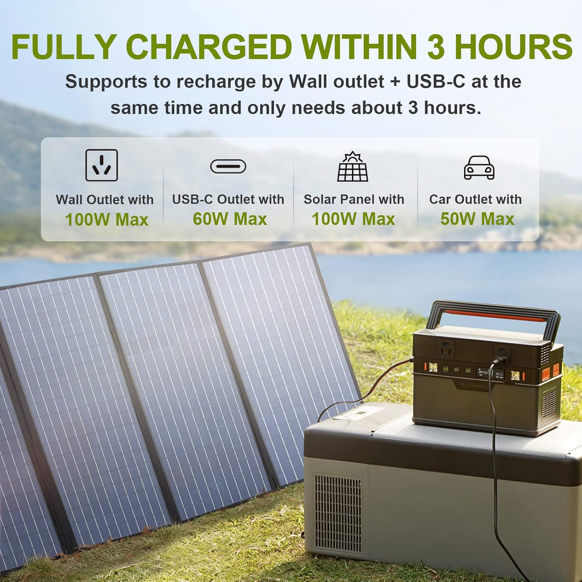 Portable Power Station 606Wh 700W with Pure Sine Wave AC Outlets M69158