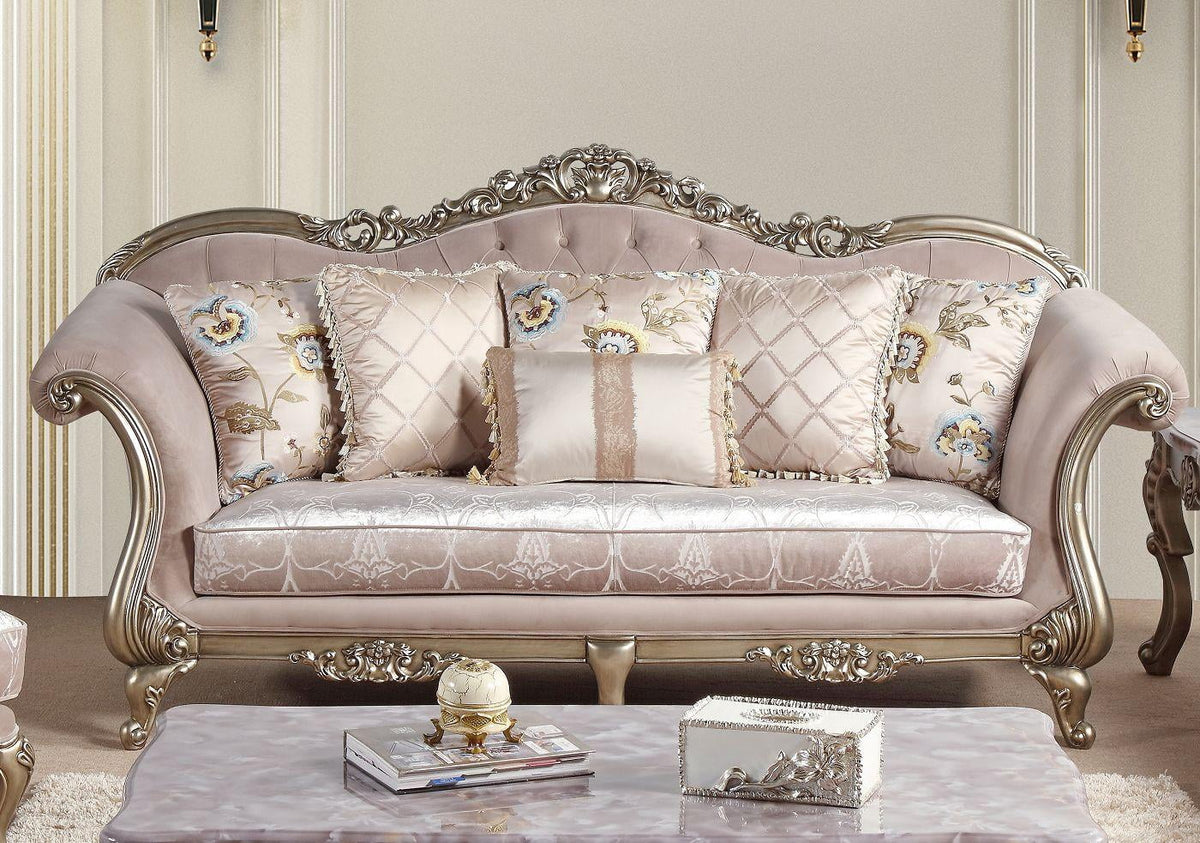 Champagne Wood Sofa Set 2Pcs S844