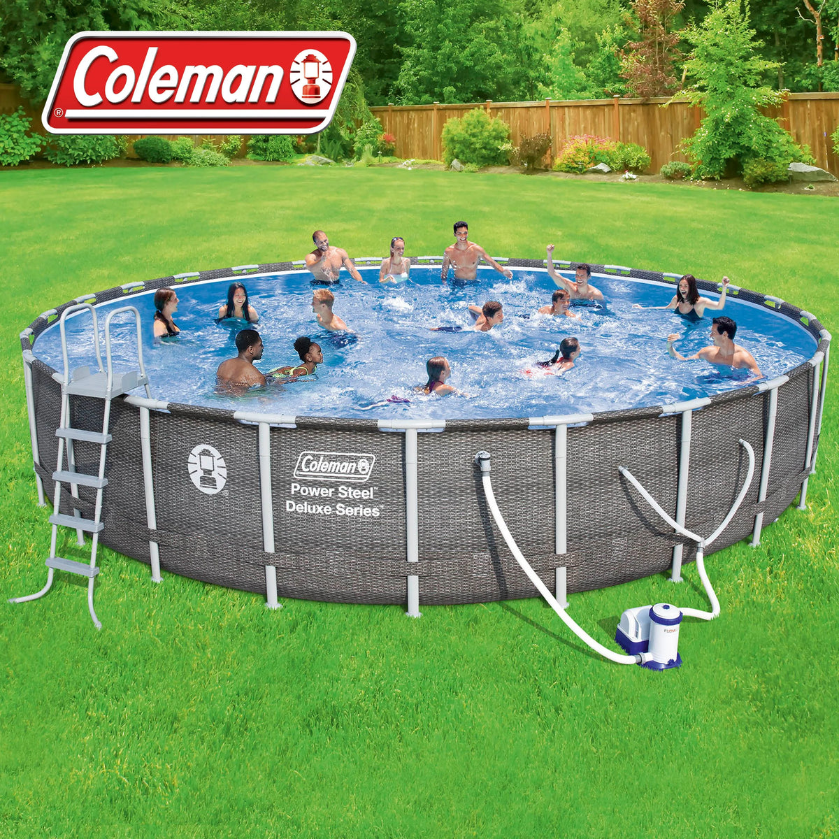 Power Steel Pool Set with Pump, Ladder and Cover G89247