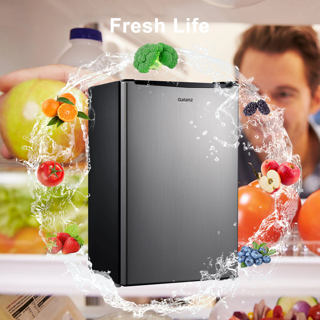 3.3 Cu ft Single Door Mini Fridge, Black H526076