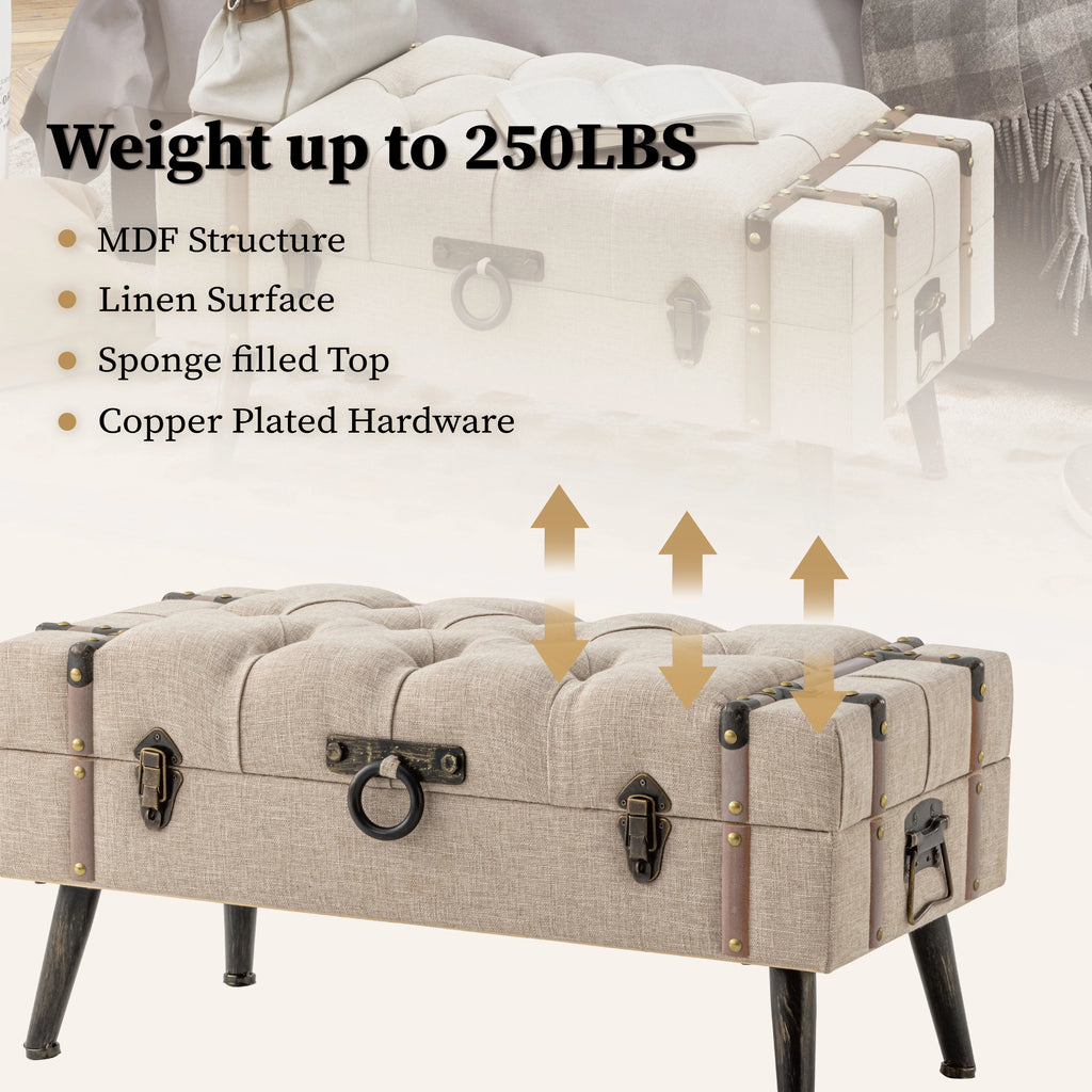 Modern Upholstered Storage Ottoman Q7279