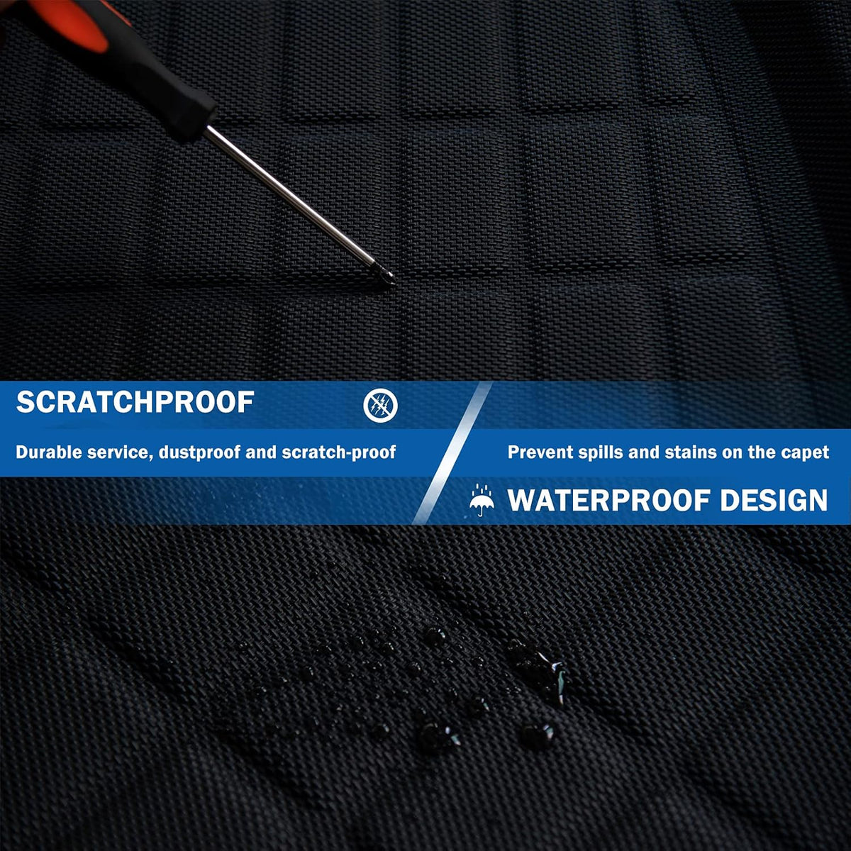 Black Waterproof Rear Trunk Mat Cargo Liner M447