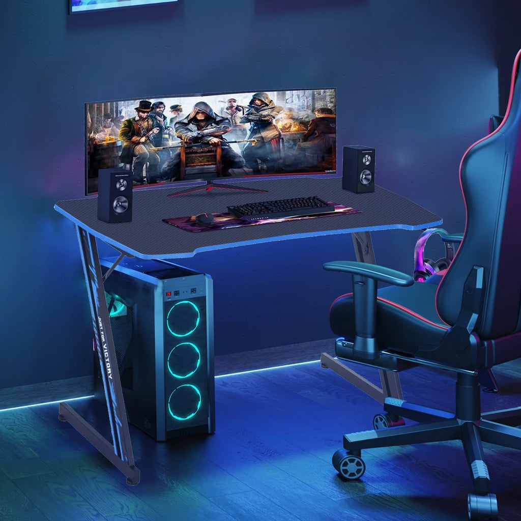 Blue 47 inch Z Shaped Gaming Desk C2318