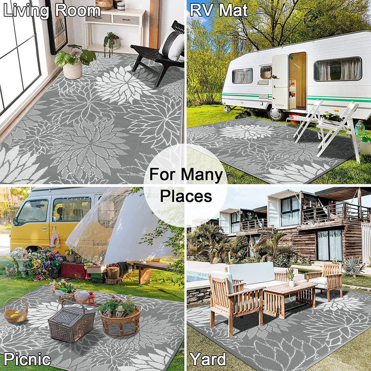 6'x 9' Waterproof Outdoor Patio Rug Y449363