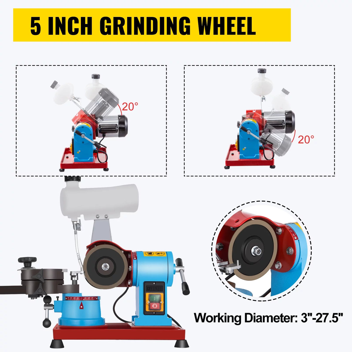 110V 370W Rotary Saw Blade Sharpener Machine with Water Tank H22124